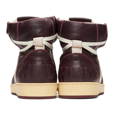 Rhude Rhecess High Top Sneakers In Maroon0127