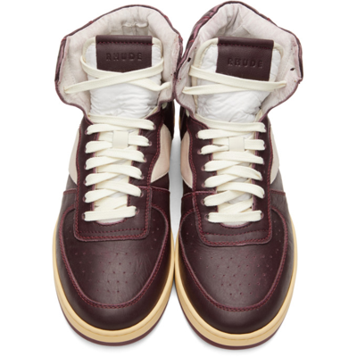 Rhude Rhecess High Top Sneakers In Maroon0127