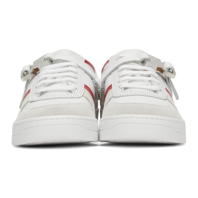 Shop Alyx Suede Buckle Low Sneakers In Whitemty0001