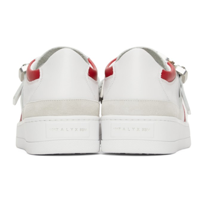 Shop Alyx Suede Buckle Low Sneakers In Whitemty0001