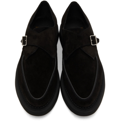 Shop Saint Laurent Black Buckle Loafers In 1000 Black