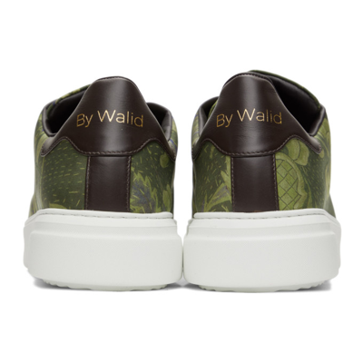 Shop By Walid Silk Printed Sneakers In Pomegranate
