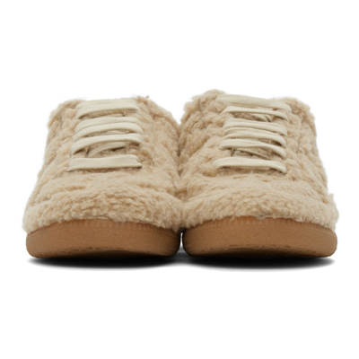 Shop Maison Margiela Beige Replica Shearling Sneakers In T2067 Warm Sand