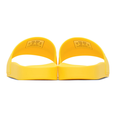 Shop Balenciaga Yellow Pool Slides In 7010 Yellow/black