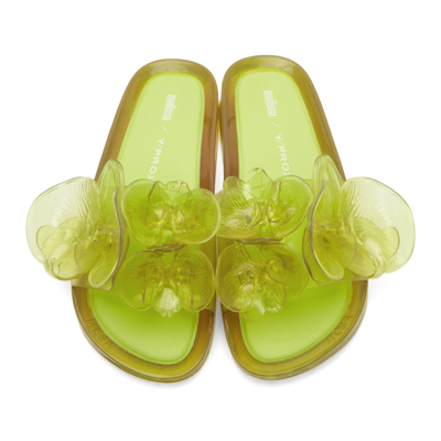 Shop Y/project Yellow Melissa Edition Floral Slide Sandals In Key Lime 54