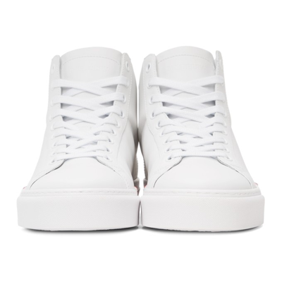 Shop Burberry White Bio-based Sole Leather Sneakers In Optic White