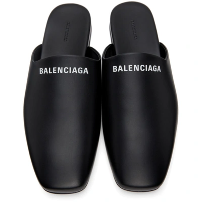 Shop Balenciaga Black Cosy Mules In 1006 Black/white