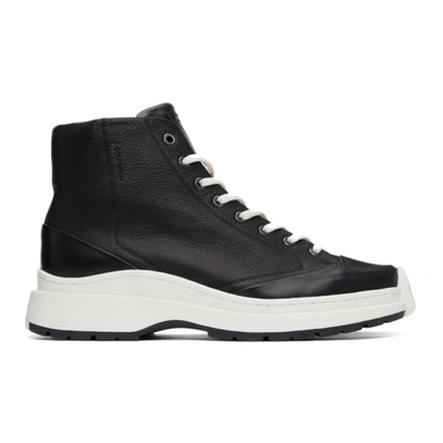 Shop A-cold-wall* Leather High-top Sneakers In Black