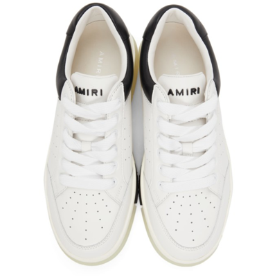 Shop Amiri Stadium Low Sneakers In White / Black