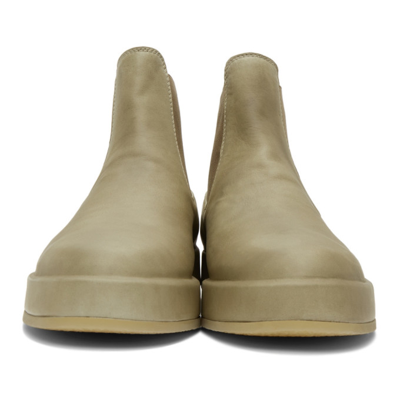 Shop Fear Of God Taupe Leather Wrapped Chelsea Boots In 225taupe