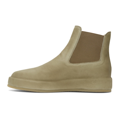 Shop Fear Of God Taupe Leather Wrapped Chelsea Boots In 225taupe