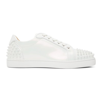 Shop Christian Louboutin White Iridescent Seavaste 2 Orlato Sneakers In W358 White