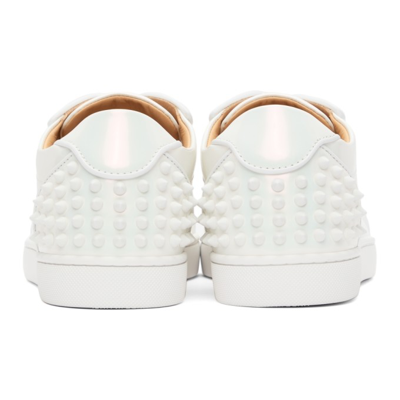 Shop Christian Louboutin White Iridescent Seavaste 2 Orlato Sneakers In W358 White