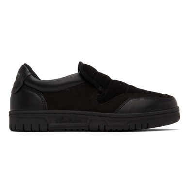Shop Acne Studios Black Leather Slip-on Sneakers In Multi Black