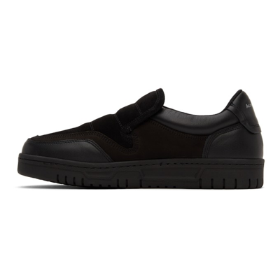 Shop Acne Studios Black Leather Slip-on Sneakers In Multi Black