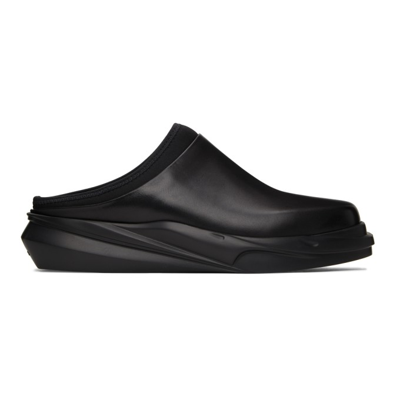 Shop Alyx Leather Mono Mules In Blackblk0001