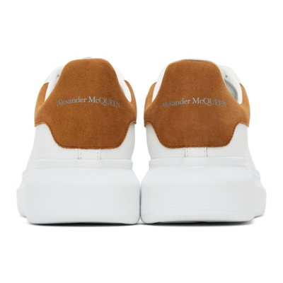Shop Alexander Mcqueen White & Brown Oversized Sneakers In 9474 White/cedar