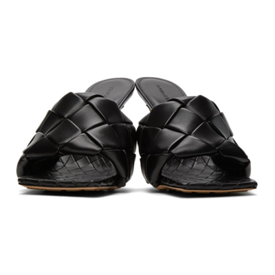 Shop Bottega Veneta Black Intrecciato Lido Heeled Sandals In 1000-black