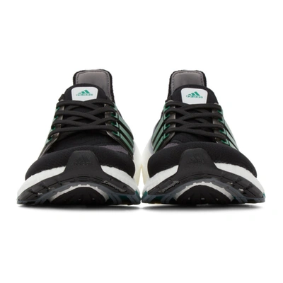 Shop Adidas Originals Black & Green Ultraboost 21 Sneakers In Blk/grn/gry