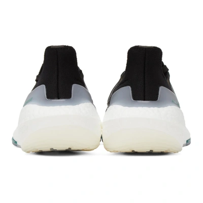 Shop Adidas Originals Black & Green Ultraboost 21 Sneakers In Blk/grn/gry