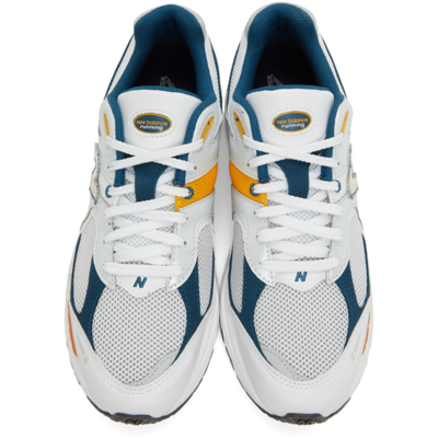 Shop New Balance White 2002r Sneakers In Wht Ylw