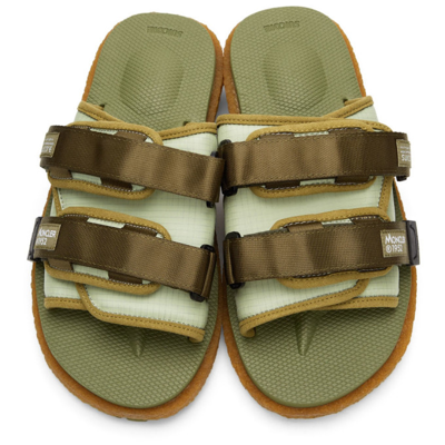 Shop Moncler Genius 2 Moncler 1952 Green Moto Mountain Sandals In 810 Green