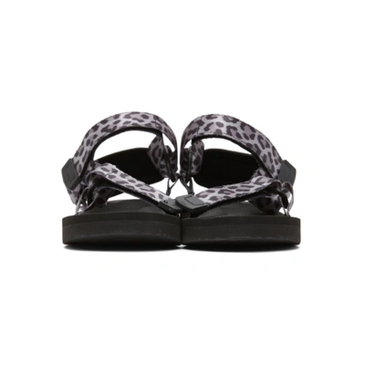 Shop Wacko Maria Grey & Black Suicoke Edition Leopard Beach Sandals In Gray