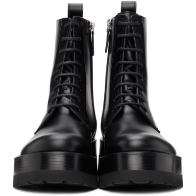 Shop Valentino Black Upraise Combat Boots In 0no Nero