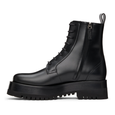 Shop Valentino Black Upraise Combat Boots In 0no Nero