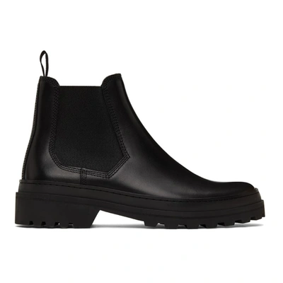 Shop Apc Black Cali Chelsea Boots In Lzz Black
