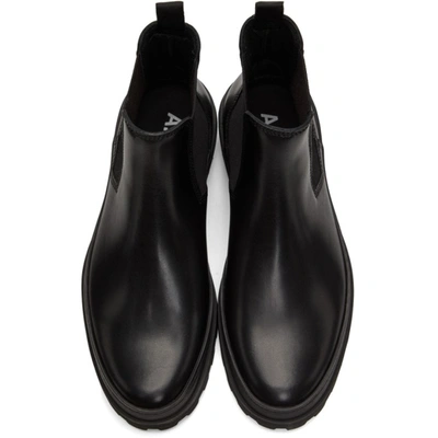 Shop Apc Black Cali Chelsea Boots In Lzz Black