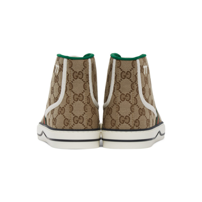 Shop Gucci Beige ' Tennis 1977' High-top Sneakers In 9765 Be-ebo/my.wh/vr