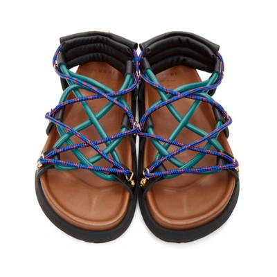 Shop Sacai Brown Double Lace-up Sandals In Brown 601
