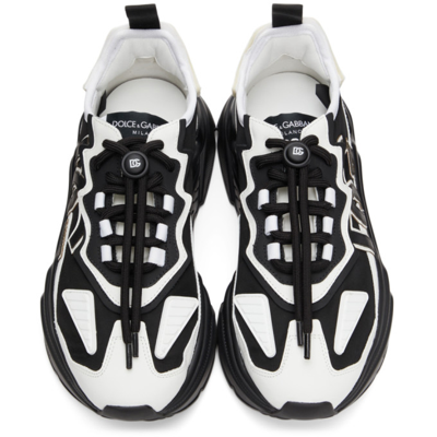 Shop Dolce & Gabbana Black & White Daymaster Sneakers In 89697 White/black