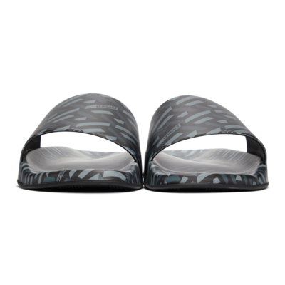 Shop Versace Black & Grey La Greca Sandals In 5b050 Grey