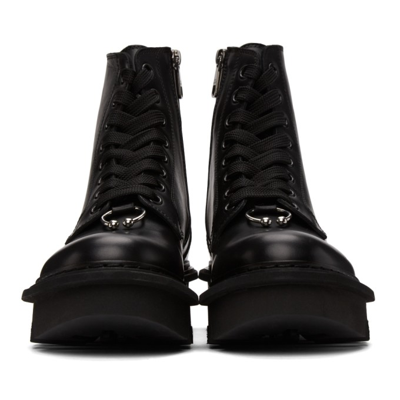 Shop Neil Barrett Black Pierced Punk Lace-up Boots In 01 Black