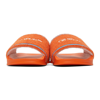 Off-white Orange Towel Logo Slides In Orange/white