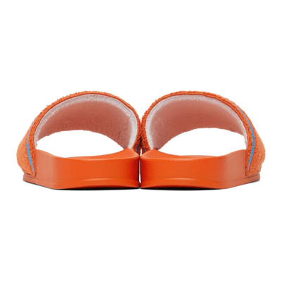 Off-white Orange Towel Logo Slides In Orange/white