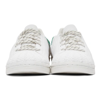 Shop Adidas Originals By Pharrell Williams White Humanrace Primeknit Superstar Sneakers In Core White / Core Wh