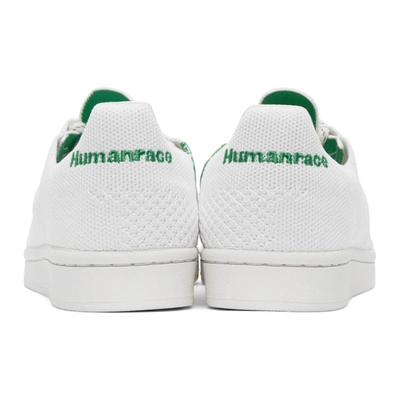 Shop Adidas Originals By Pharrell Williams White Humanrace Primeknit Superstar Sneakers In Core White / Core Wh