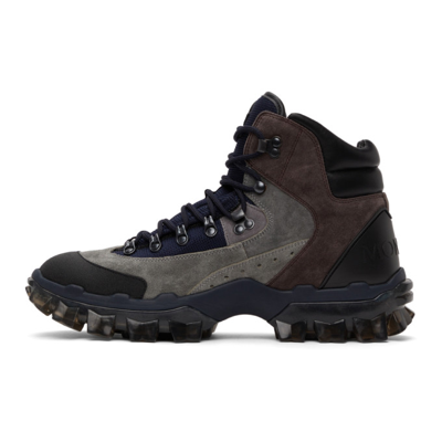 Shop Moncler Herlot Suede Hiking Boots In 927 Charcoal