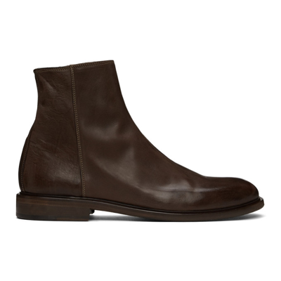Shop Ps By Paul Smith Brown Leather Billy Zip Boots In 69 Browns
