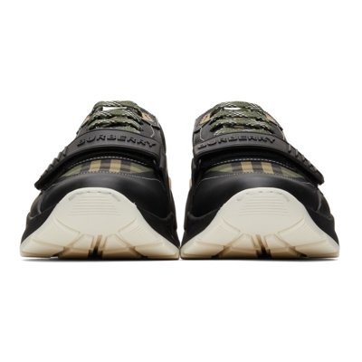 Shop Burberry Green & Black Ramsey Low Sneakers In Military Green