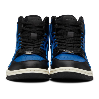 Shop Amiri Skel Top High Sneakers In Black / Blue