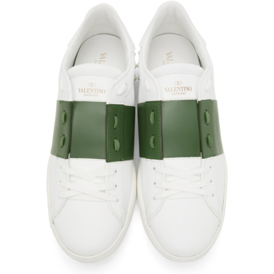 Shop Valentino Open Sneakers In N32 Bianco/fern Gree