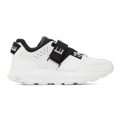 Shop Dunhill White & Black Aerial Strap Sneakers In 100 White