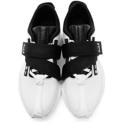 Shop Dunhill White & Black Aerial Strap Sneakers In 100 White