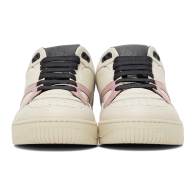 Shop Human Recreational Services Ssense Exclusive Off-white Mongoose Low Sneakers In Bone/pink/black