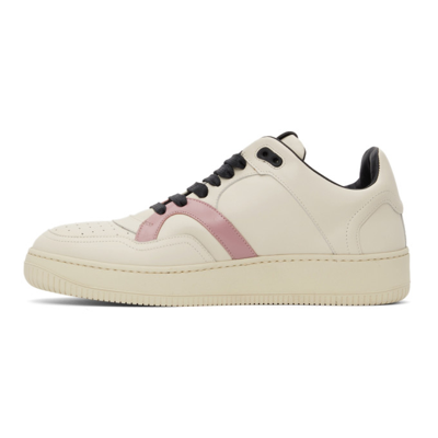 Shop Human Recreational Services Ssense Exclusive Off-white Mongoose Low Sneakers In Bone/pink/black