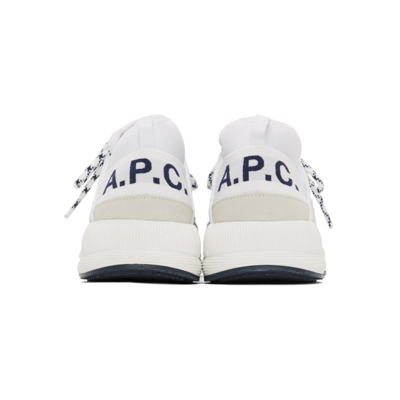Shop Apc White & Grey Run Around Sneakers In Aab White